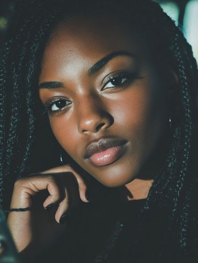 Moody Braided Portrait Photography Poster. poster print