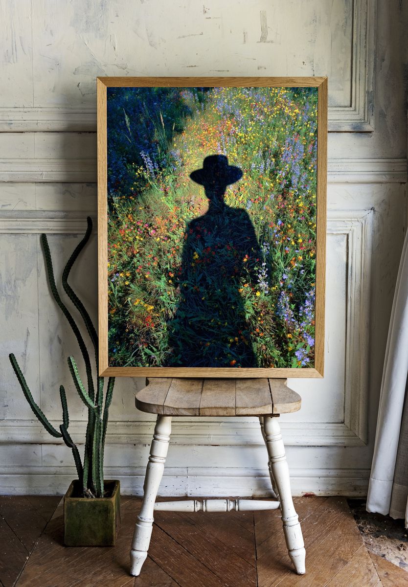 Wildflower Shadow Photography Poster. — room view 1