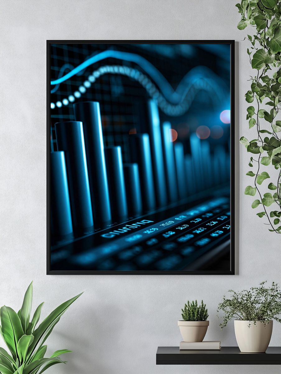 Neon Data Chart Photography Poster. — room view 4