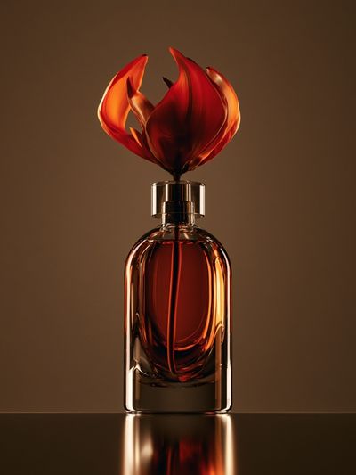 Amber Perfume Bottle — Photography Print. poster