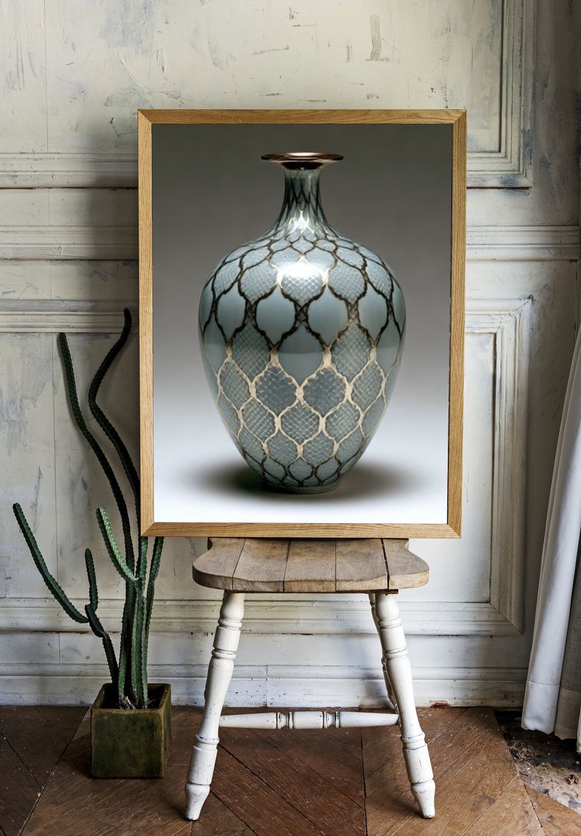 Textured Glass Vase Photography Poster. — room view 1