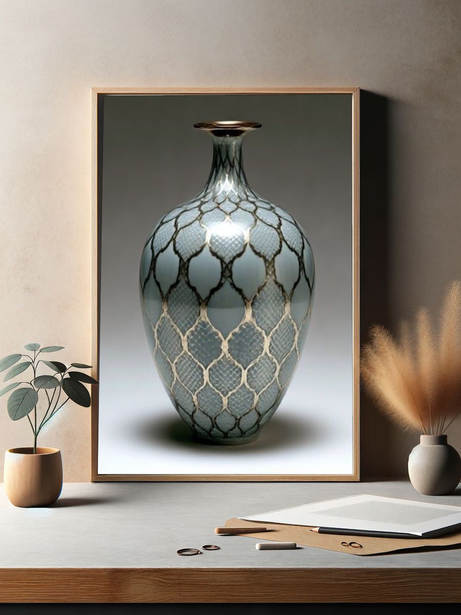 Textured Glass Vase Photography Poster. — room view 2