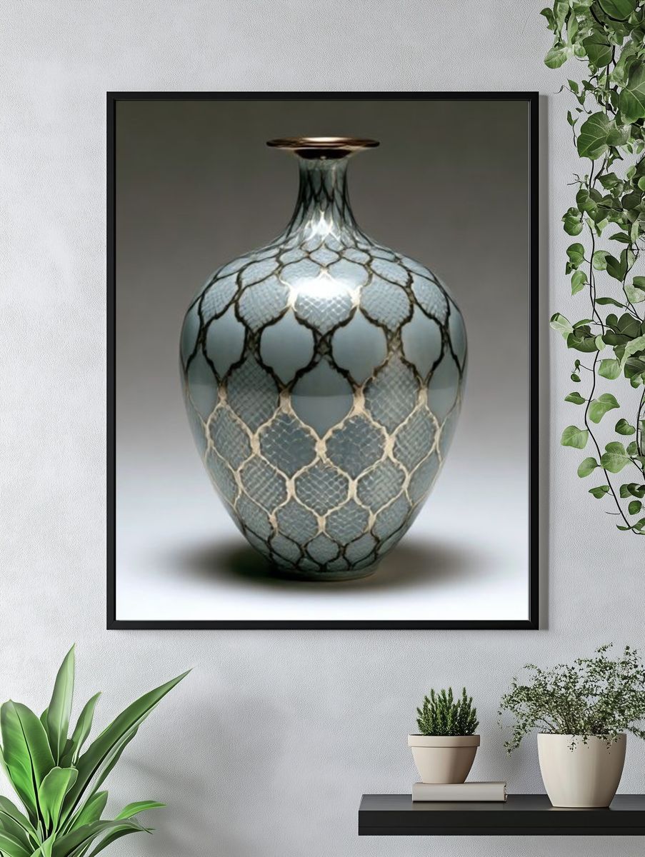 Textured Glass Vase Photography Poster. — room view 4