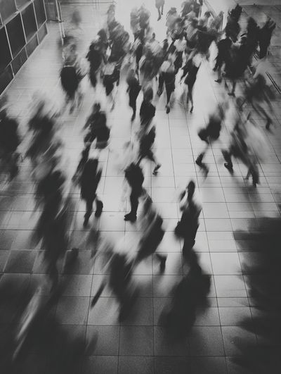 Blurred Crowd Street Photography Poster. poster