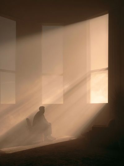 Solitary Light Beam Photography Poster. poster print