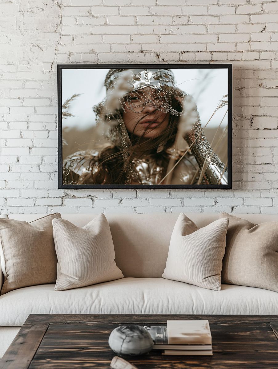 Chainmail Portrait Photography Poster. — room view 1