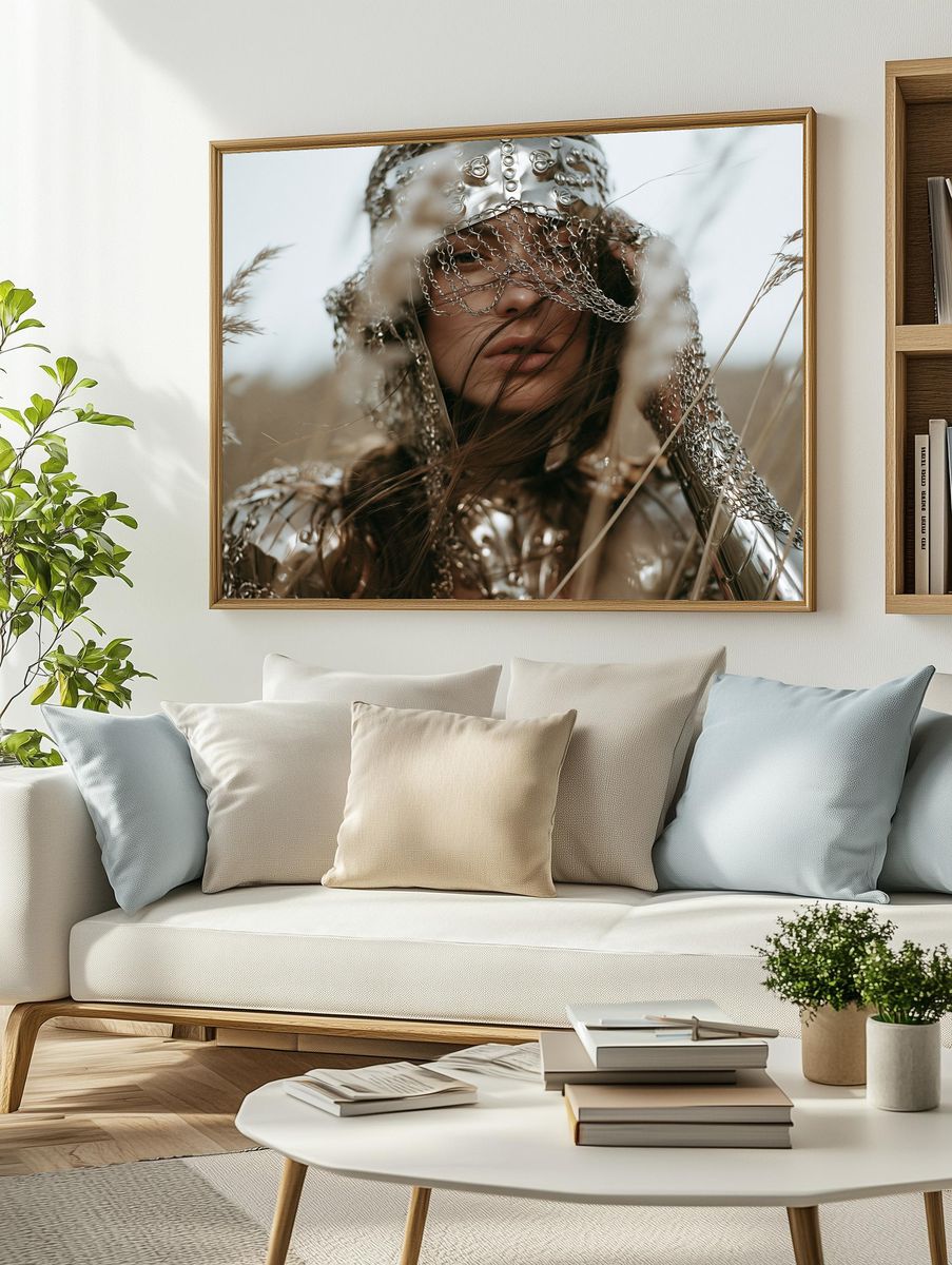 Chainmail Portrait Photography Poster. — room view 2