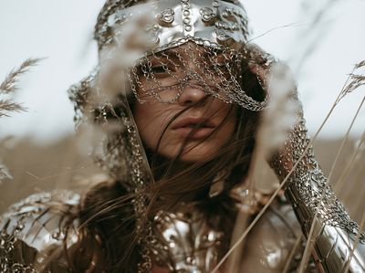 Chainmail Portrait Photography Poster. poster