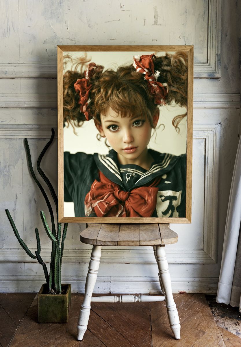Sailor Girl Portrait Print. room preview