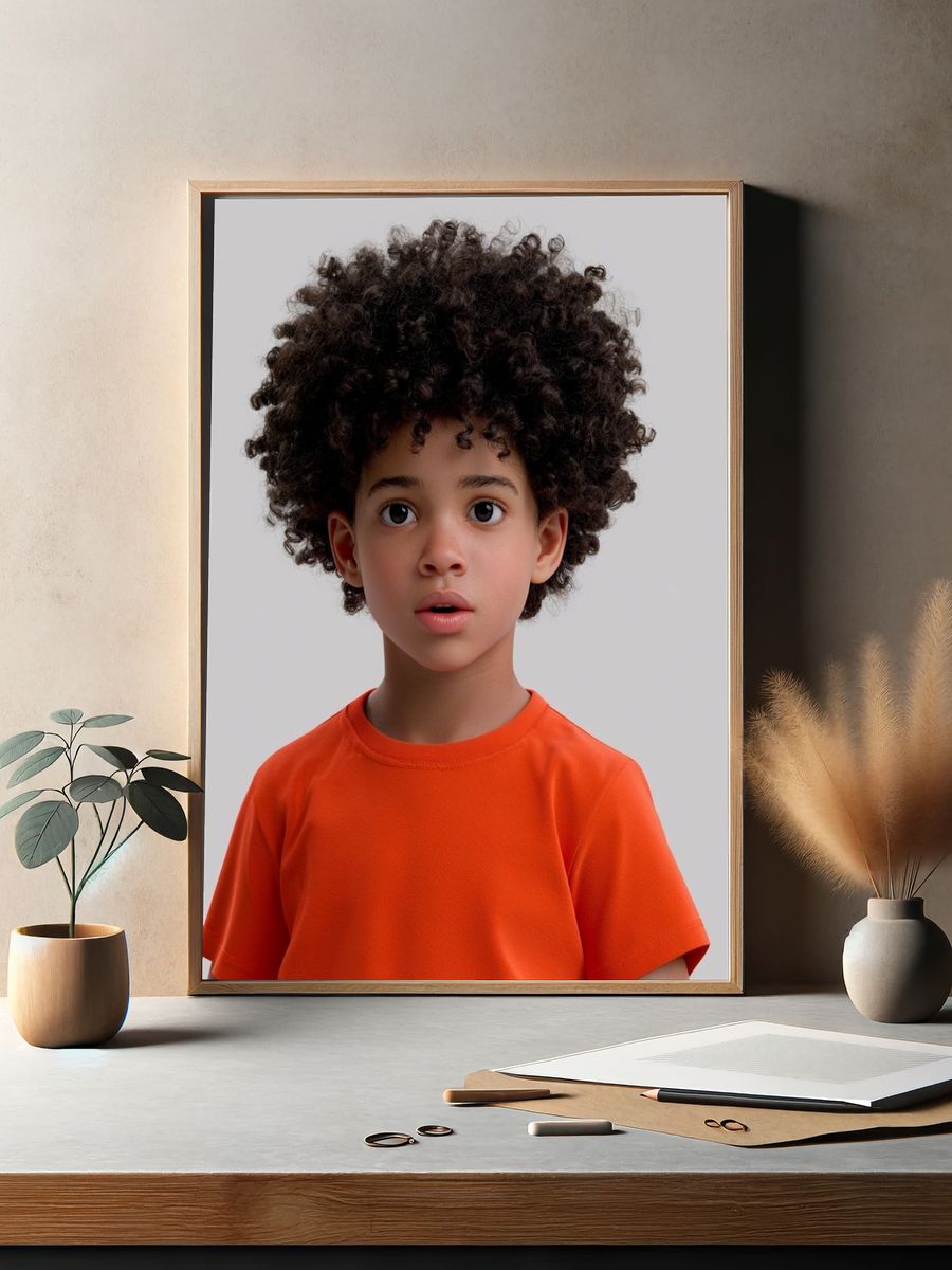 Curious Child Portrait Photography Poster. — room view 2