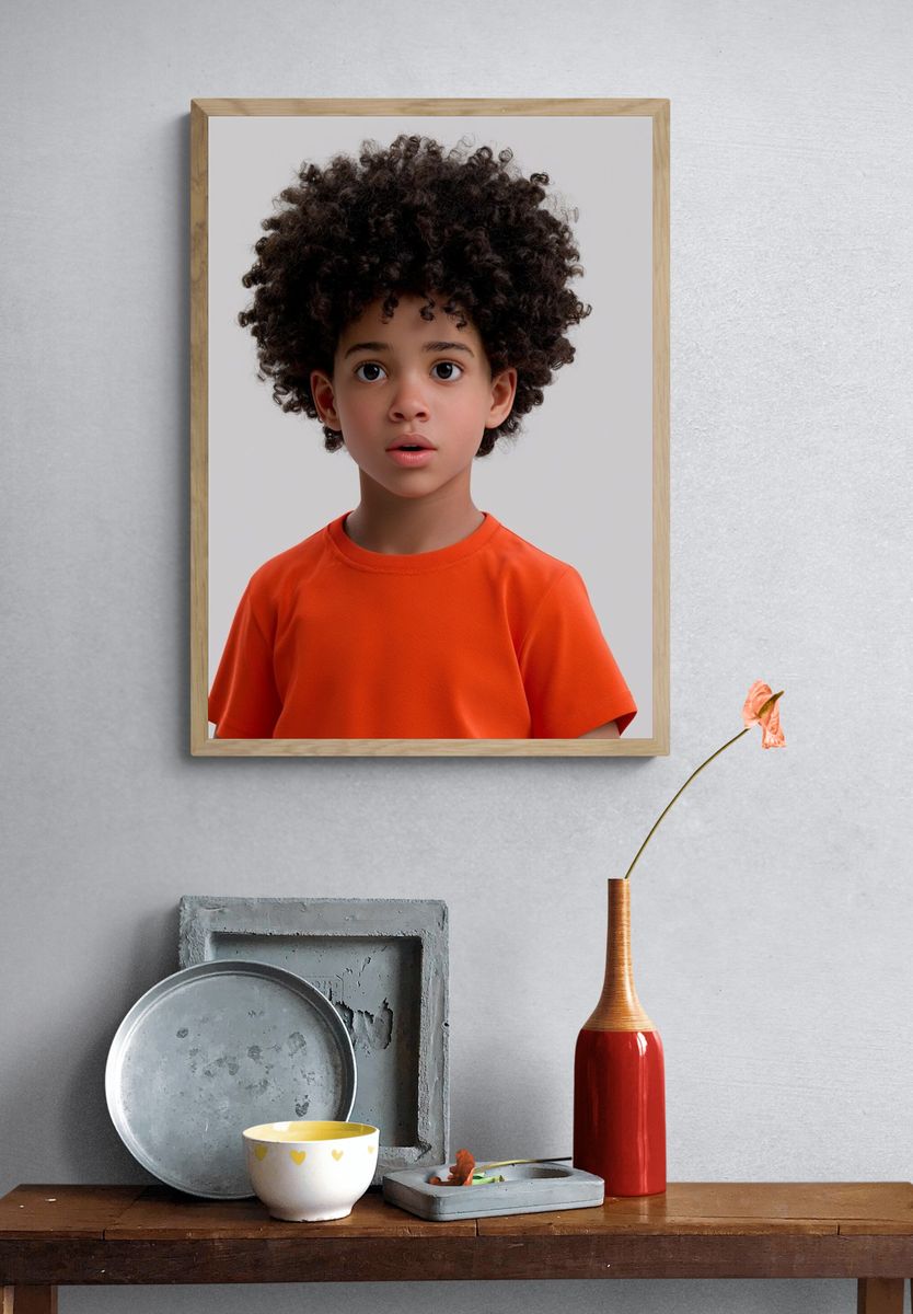 Curious Child Portrait Photography Poster. — room view 3