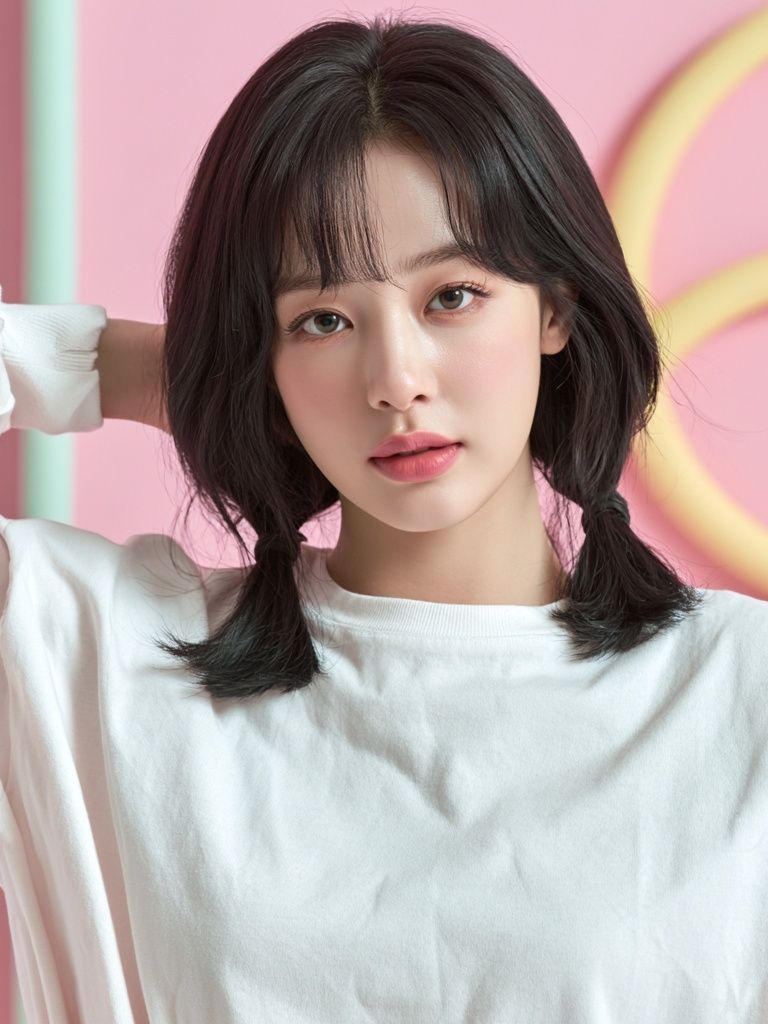 Pastel K-Beauty Portrait Print. poster detail
