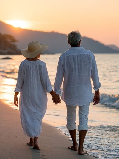 Sunset Beach Couple Photography Poster. poster