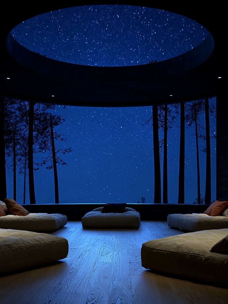 Starry Forest Retreat Photography Poster. poster detail