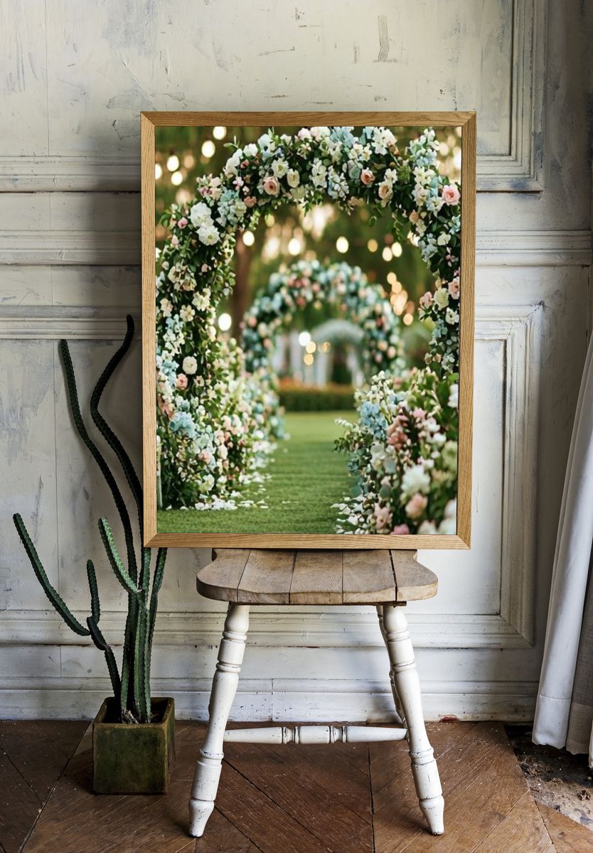Floral Garden Archway Photography Poster. room preview