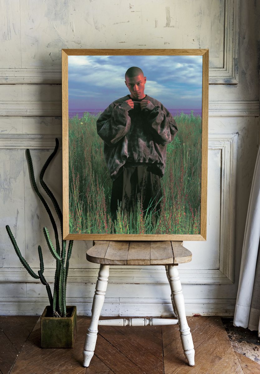Moody Field Portrait Photography Poster. — room view 1