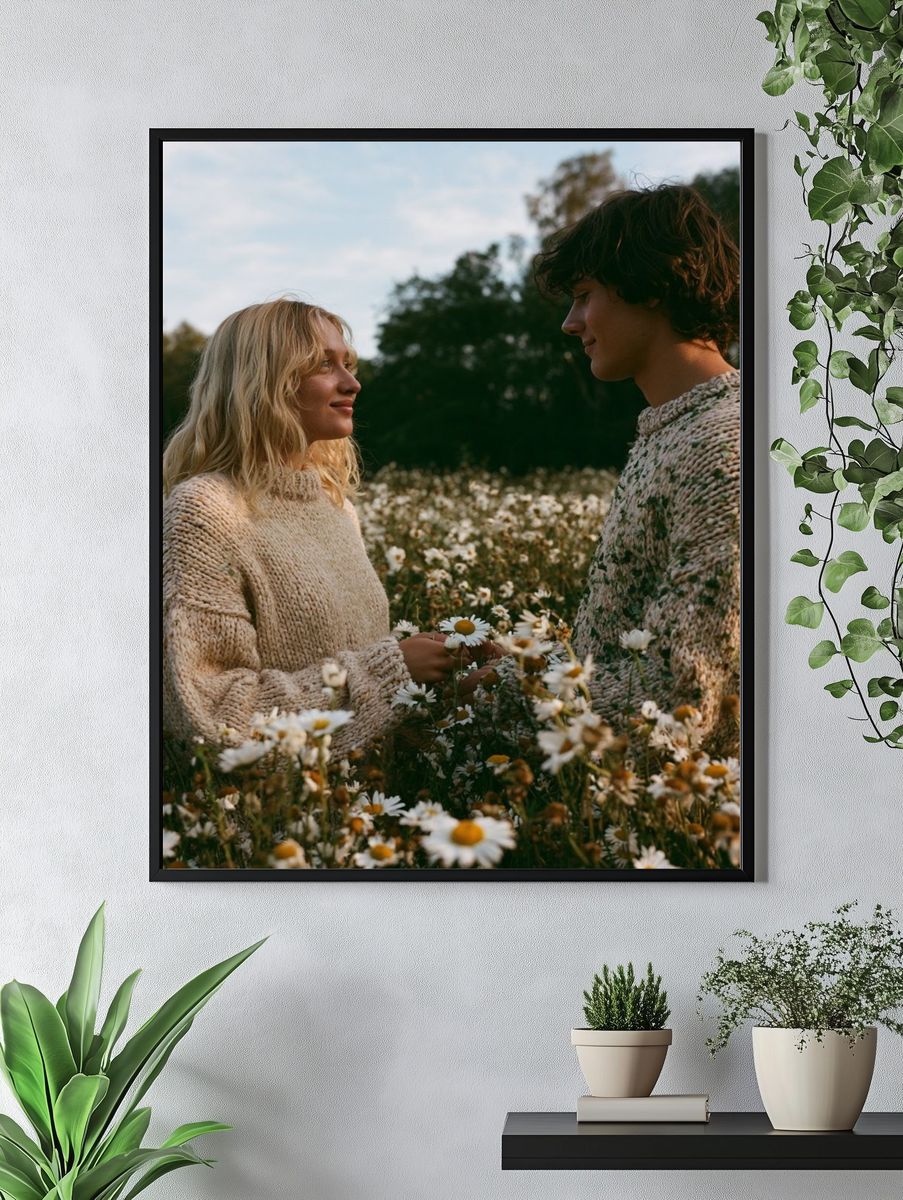 Wildflower Meadow Portrait Poster. — room view 4