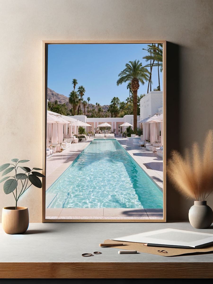 Palm Resort Pool Photography Poster. — room view 2