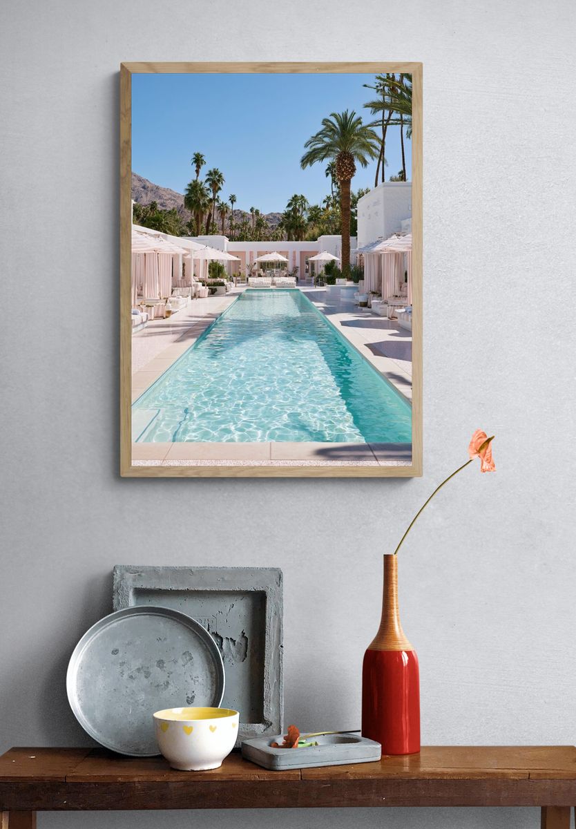 Palm Resort Pool Photography Poster. — room view 3