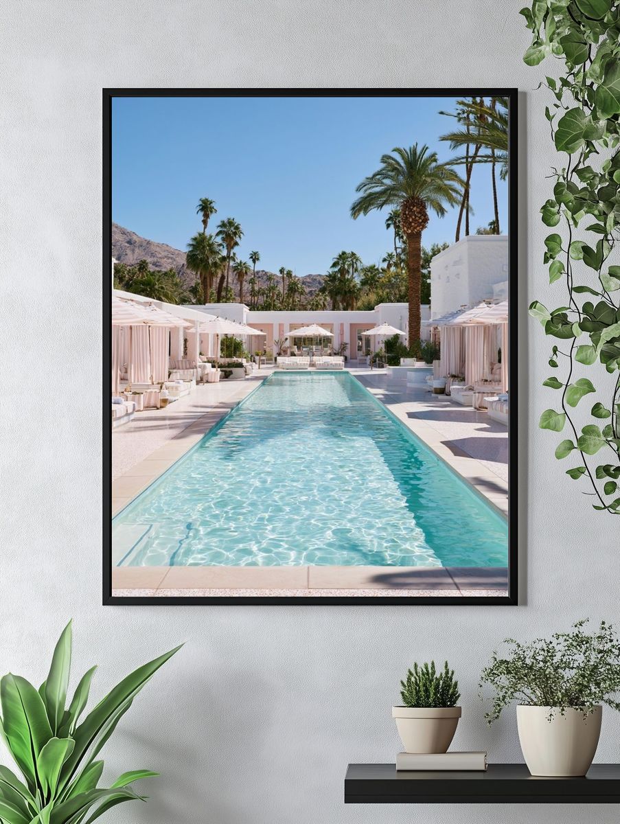 Palm Resort Pool Photography Poster. — room view 4