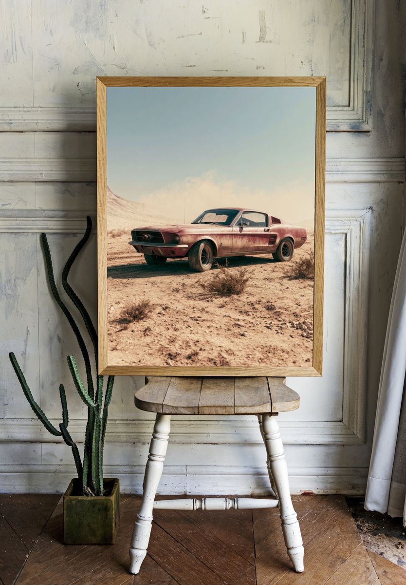 Desert Mustang Photography Poster. — room view 1