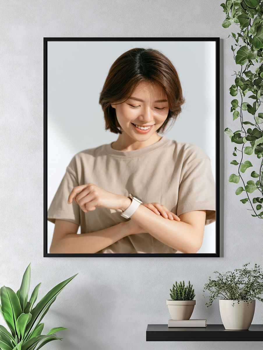 Smiling Woman Portrait Photography Poster. — room view 4