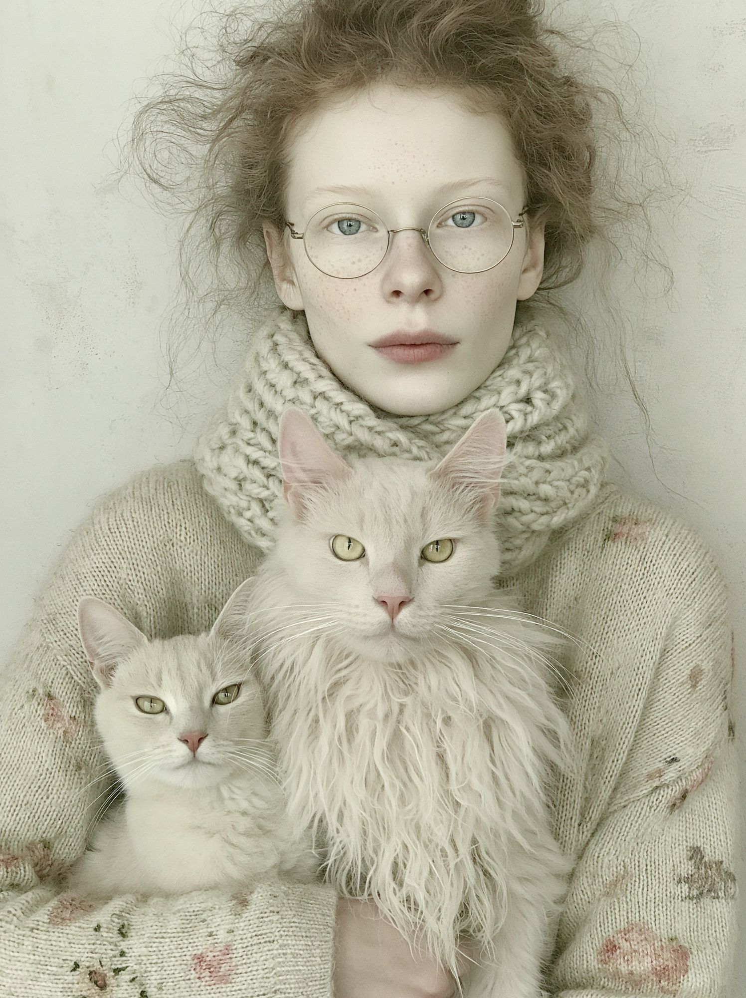 Girl with Cats Photography Poster. poster detail