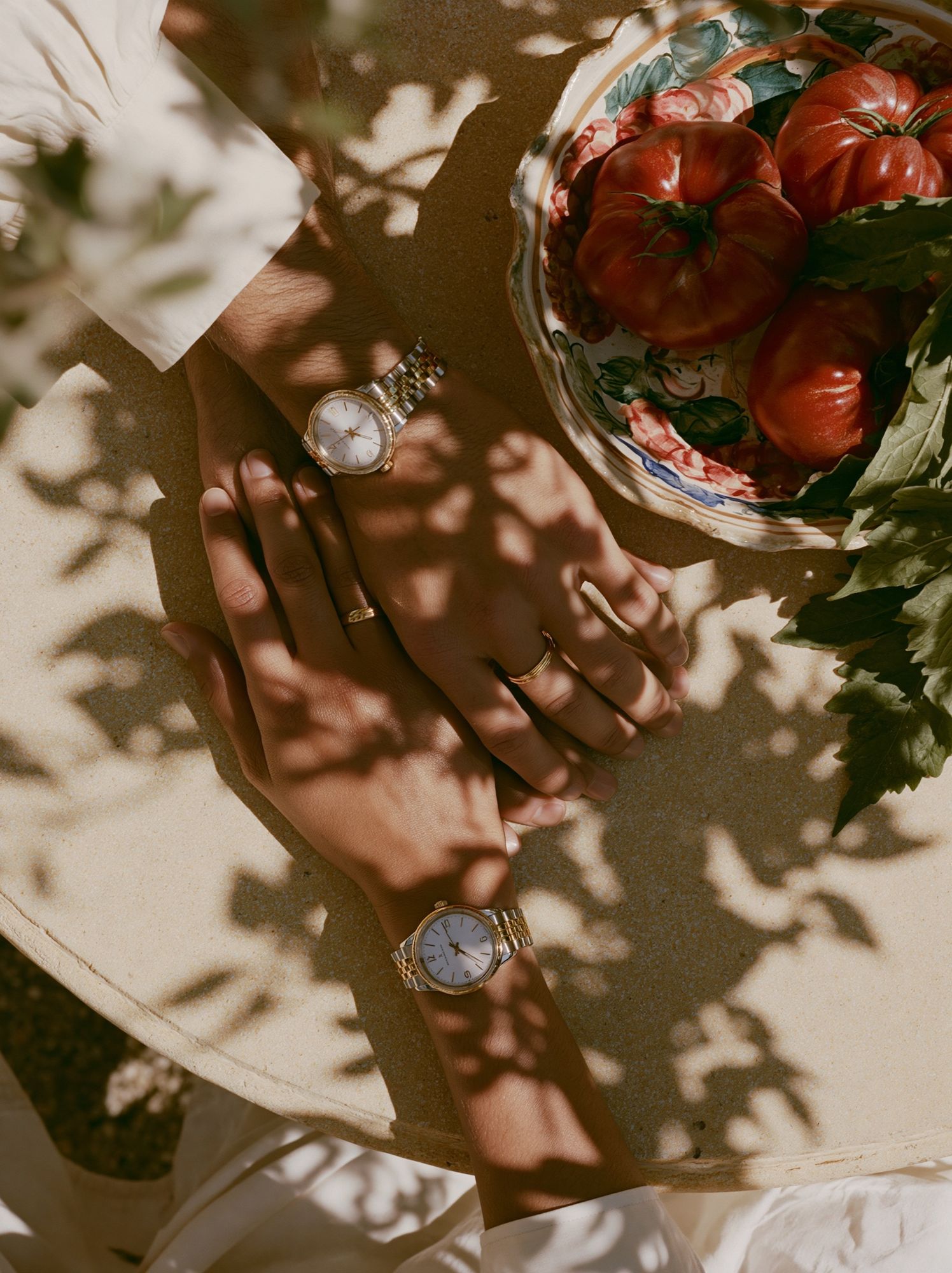 Sunlit Hands and Tomatoes Photography Poster. poster detail
