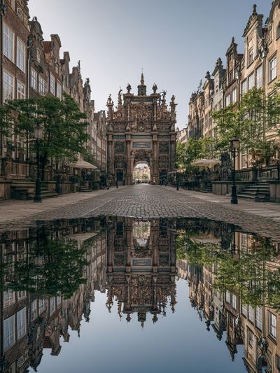 Historic European Street Reflection Poster. poster
