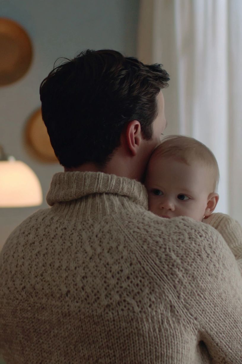 Tender Father and Baby Portrait Print. poster — photography art