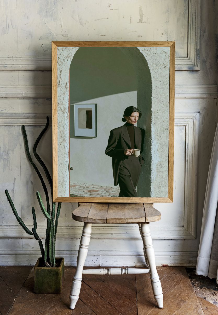 Elegant Woman in Archway Photography Poster. — room view 1