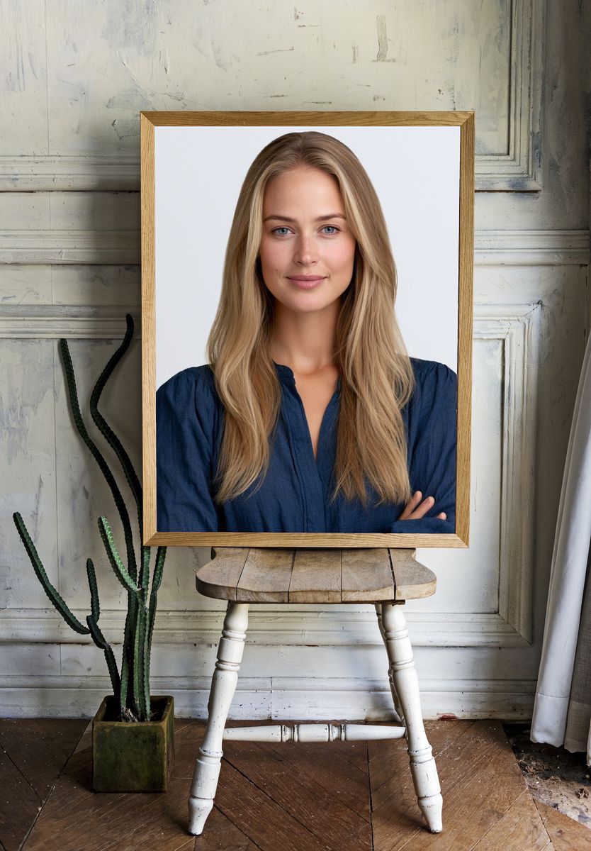 Blonde Portrait Photography Poster. — room view 1
