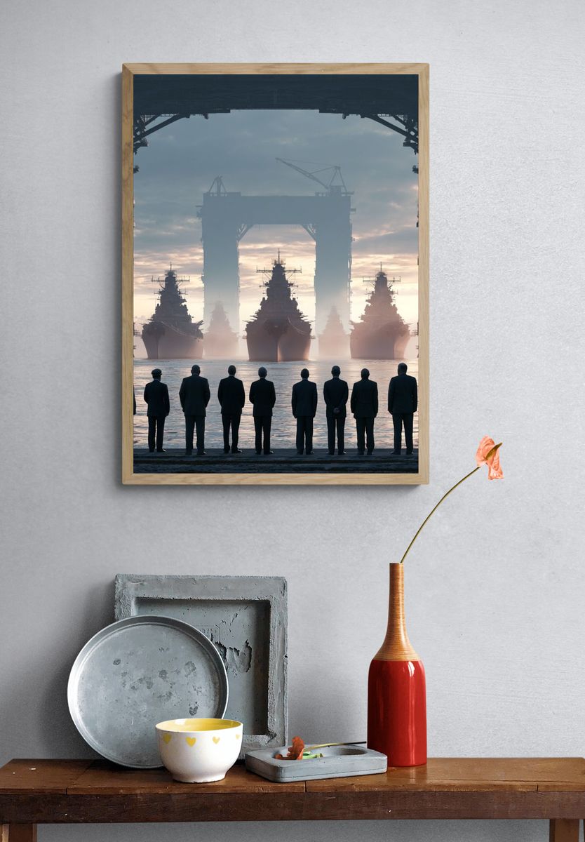 Warships at Dawn Photography Poster. — room view 3