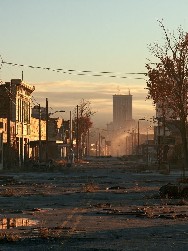 Abandoned City Street Photography Poster. poster — photography art