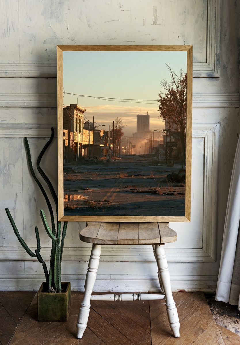 Abandoned City Street Photography Poster. — room view 1
