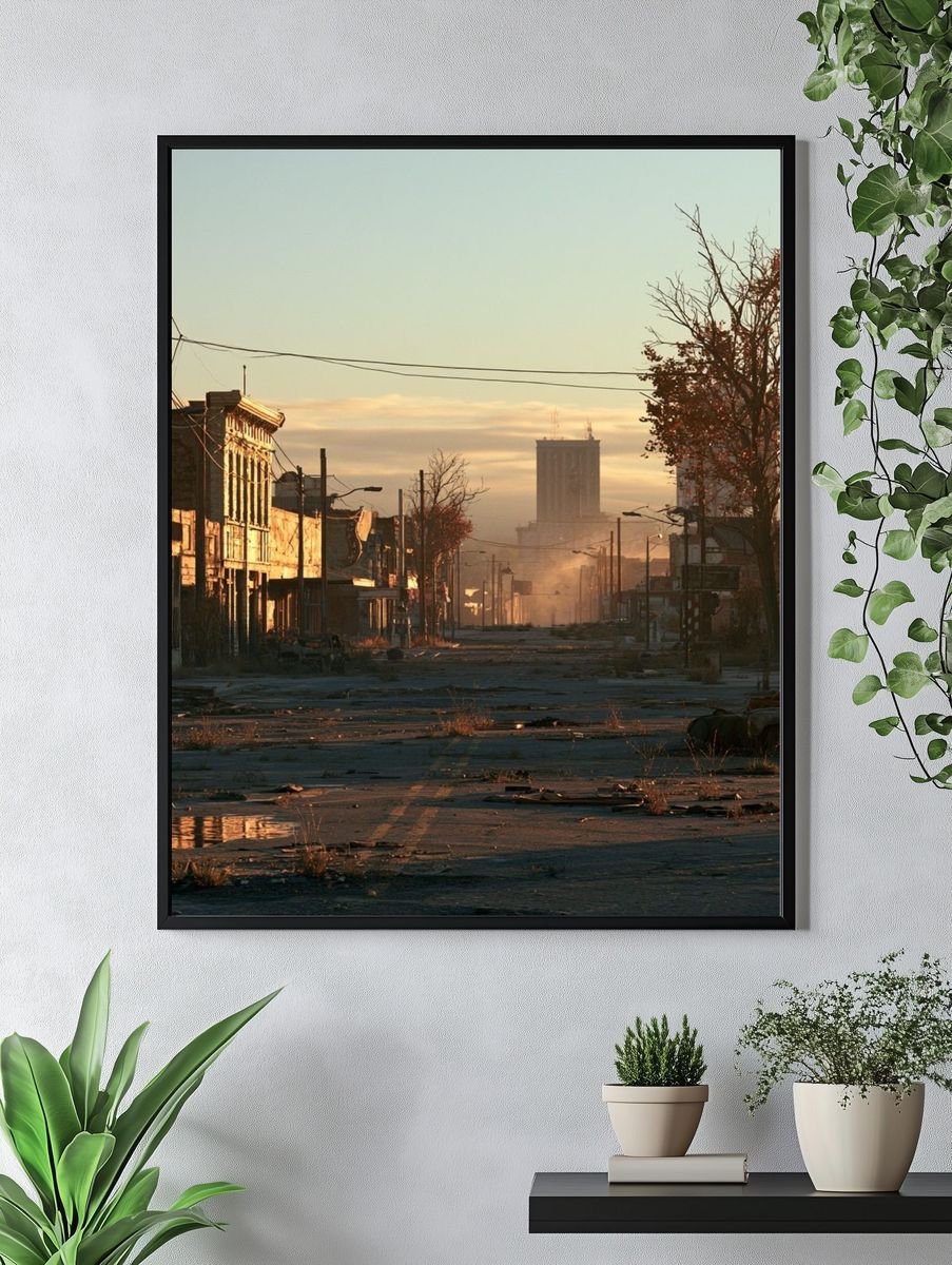 Abandoned City Street Photography Poster. — room view 4