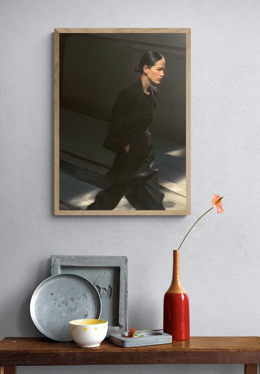 Shadowed Woman Street Photography Poster. — room view 3