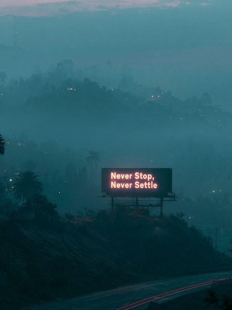 Never Stop Neon City Poster. poster — photography art