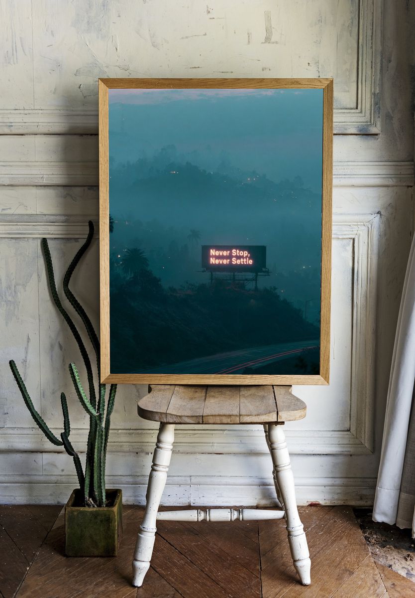 Never Stop Neon City Poster. — room view 1