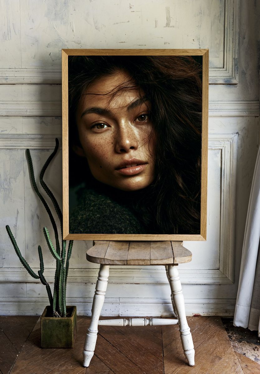 Moody Woman Portrait Print. room preview