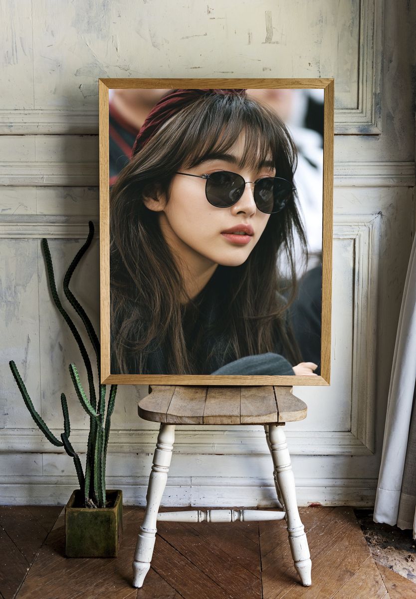 Sunglasses Portrait Photography Poster. room preview