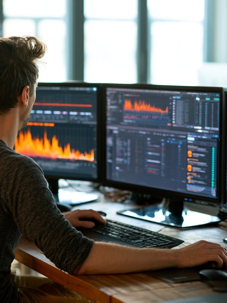 Data Analyst Workspace Photography Poster. poster detail