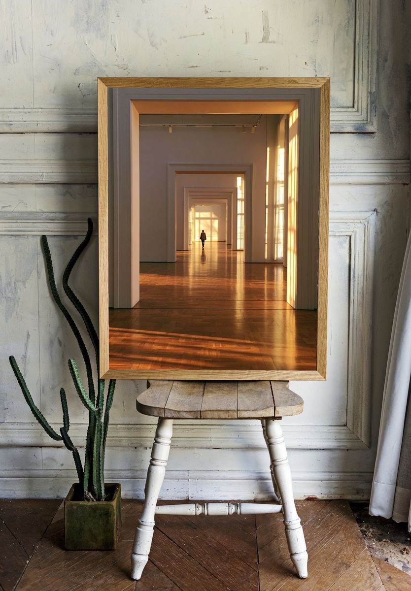 Sunlit Gallery Corridor Photography Poster. room preview