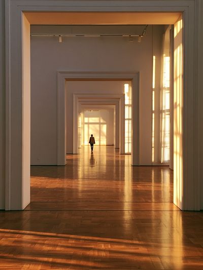 Sunlit Gallery Corridor Photography Poster. poster
