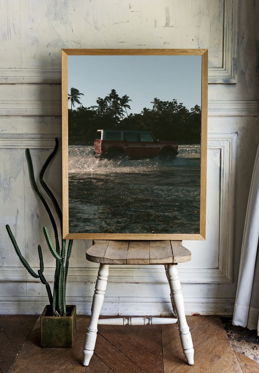 Off-Road SUV Beach Crossing Poster. — room view 1