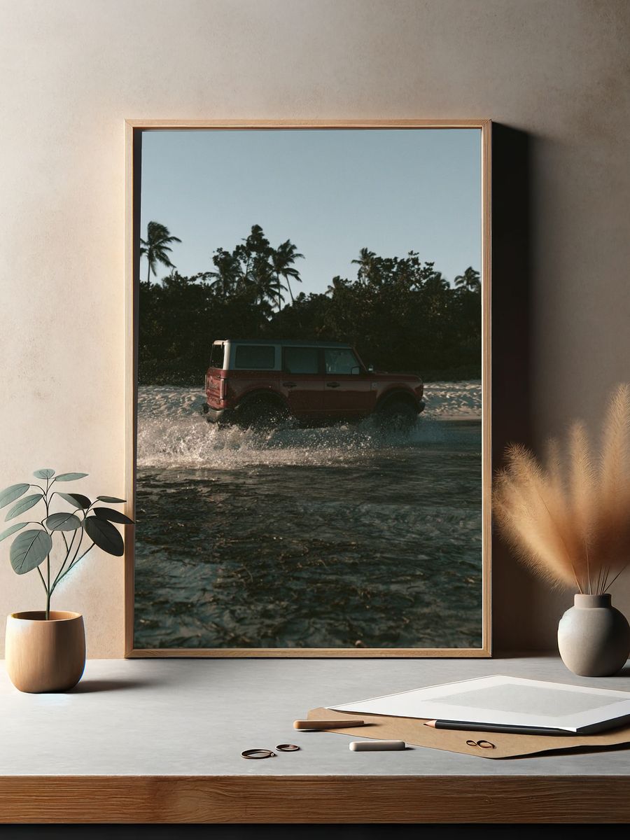 Off-Road SUV Beach Crossing Poster. — room view 2