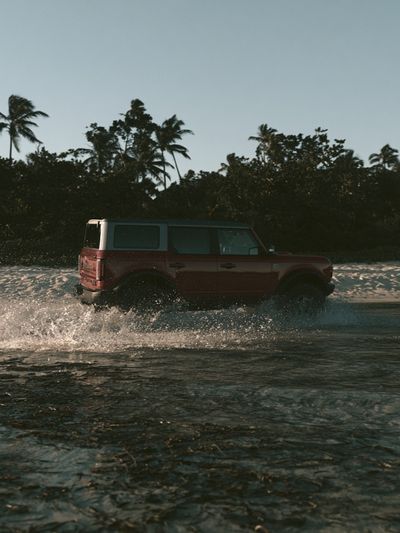 Off-Road SUV Beach Crossing Poster. poster