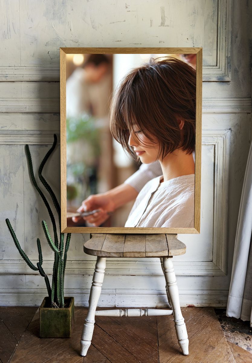 Salon Haircut Portrait Print. — room view 1