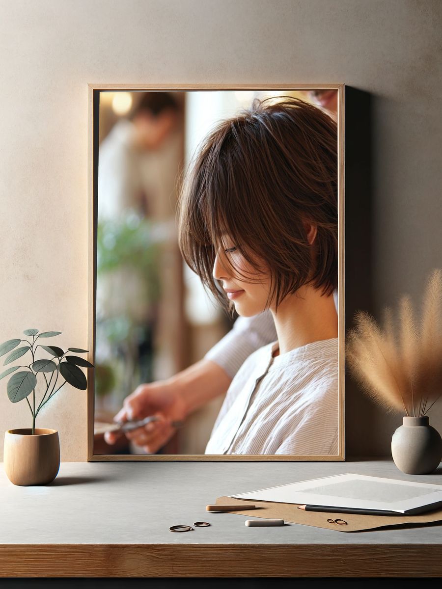 Salon Haircut Portrait Print. — room view 2