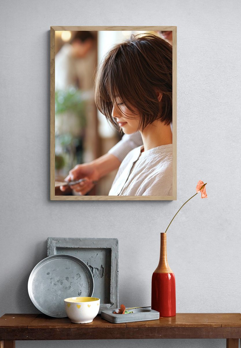 Salon Haircut Portrait Print. — room view 3